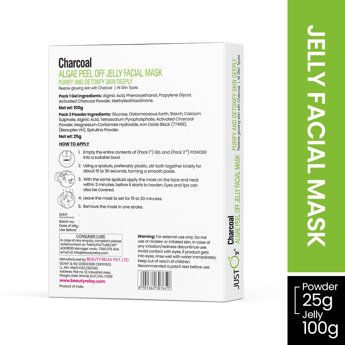 Charcoal <br> Algae Peel Off Jelly Facial Mask - Deep Detox & Pore Cleanse - Image 2
