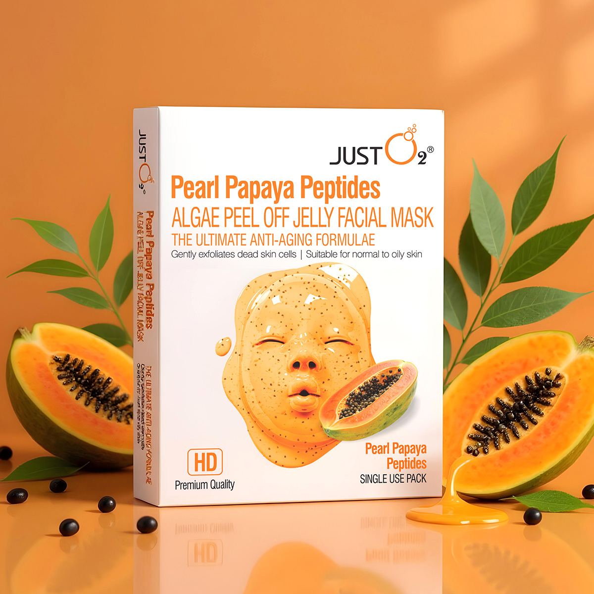 Pearl Papaya Peptides <br> Algae Peel Off Jelly Facial Mask